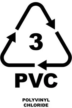 Recycling code icon, PVC letters, a recycling symbol for polyvinyl chloride. Stockillustratie