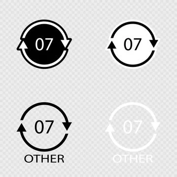 Recycling Code OTHER 07 Set. Illustrazione stock