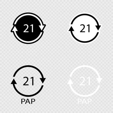 Recycling Code PAP 21 Set, Other Mixed Paper. Illustrazione stock