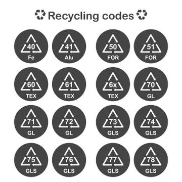Recycling codes, alternative sources 스톡 일러스트