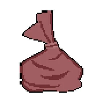 Recycling compostable trash bag pixel art vector illustration Stock Illustration