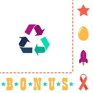 Recycling computer symbol Stock Illustration