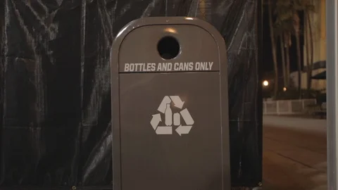 Recycling Container for Bottles and Cans Stock Footage 114584016