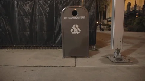 Recycling Container for Bottles and Cans Stock-Footage 114584090