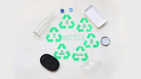 Recycling different type of material. Stock Footage 295977516