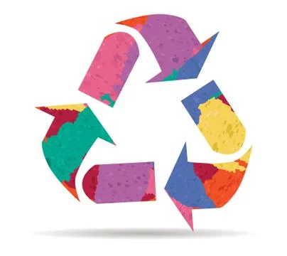 Recycling drawn painted icon vector Stock Illustration