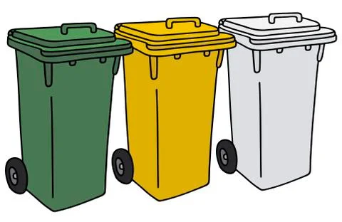 Recycling dustbins Stock Illustration