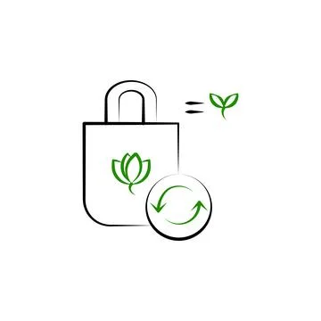 Recycling, eco bag icon. Element of Recycling 2 color icon. Thin line icon for Stock Illustration