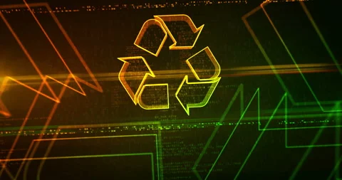 Recycling ecology symbol loop seamlees tunnel animation Stock Footage 300766032