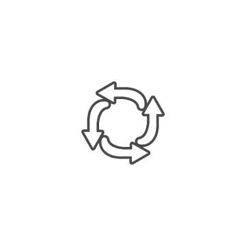 Recycling ecology thin line vector icon. Stock Illustration