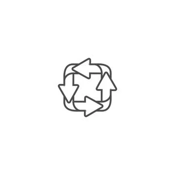 Recycling ecology thin line vector icon. Stock Illustration