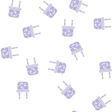 Recycling electrical plug glyph seamless pattern Stock Illustration