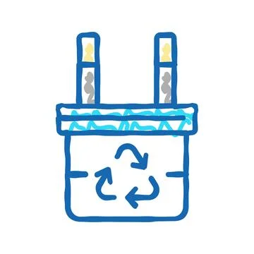 Recycling electrical plug icon doodle illustration Stock Illustration