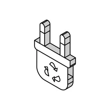 Recycling electrical plug isometric icon vector illustration Illustrazione stock