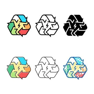 Recycling energy pack saving logo color icon vector Stock Illustration
