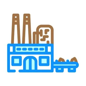 Recycling facility e waste pollution color icon vector illustration Illustrazione stock