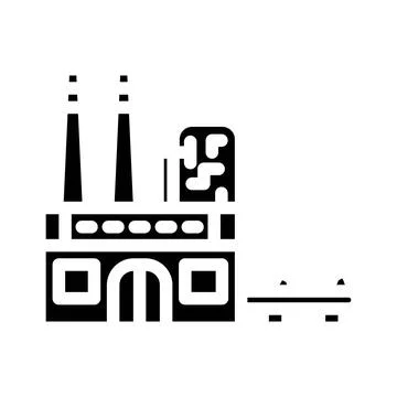 Recycling facility e waste pollution glyph icon vector illustration イラスト素材
