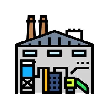 Recycling facility e waste pollution color icon vector illustration Illustrazione stock