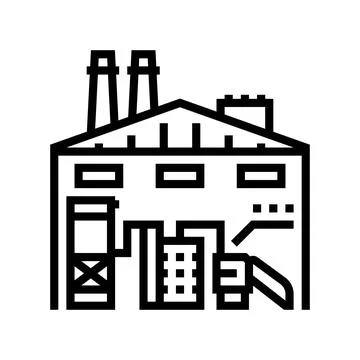 Recycling facility e waste pollution line icon vector illustration イラスト素材