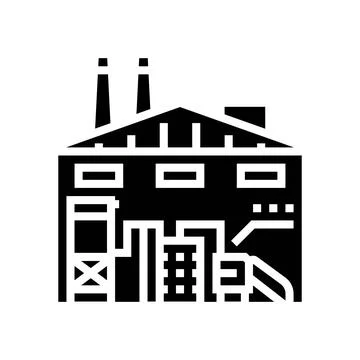 Recycling facility e waste pollution glyph icon vector illustration Illustrazione stock