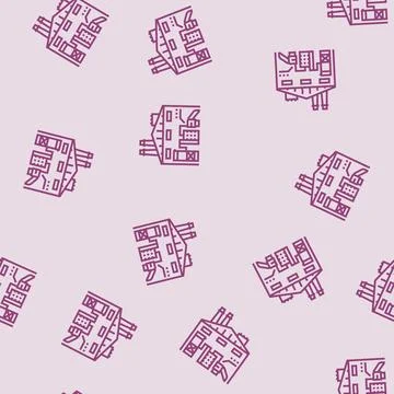 Recycling facility e waste pollution line seamless pattern イラスト素材