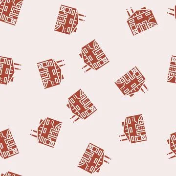 Recycling facility e waste pollution glyph seamless pattern Illustrazione stock