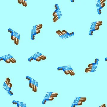 Recycling facility e waste pollution isometric icon seamless pattern Illustrazione stock