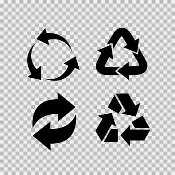 Recycling flat vector icons set. Arrows flat vector icons set Stock Illustration