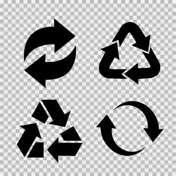 Recycling flat vector icons set. Arrows flat vector icons set Stock Illustration