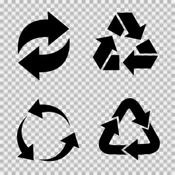 Recycling flat vector icons set. Arrows flat vector icons set Stock Illustration