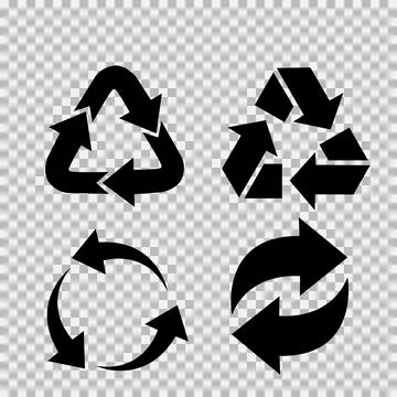 Recycling flat vector icons set. Arrows flat vector icons set Stock Illustration