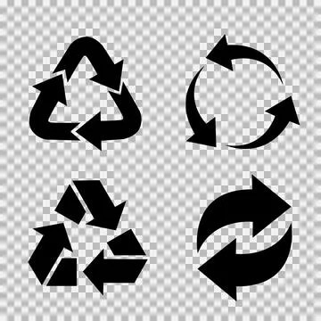 Recycling flat vector icons set. Arrows flat vector icons set Stock Illustration