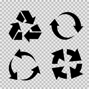Recycling flat vector icons set. Arrows flat vector icons set Stock Illustration