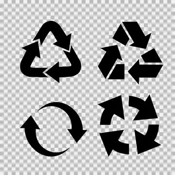 Recycling flat vector icons set. Arrows flat vector icons set Stock Illustration