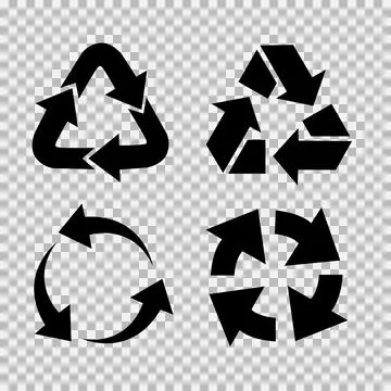 Recycling flat vector icons set. Arrows flat vector icons set Stock Illustration