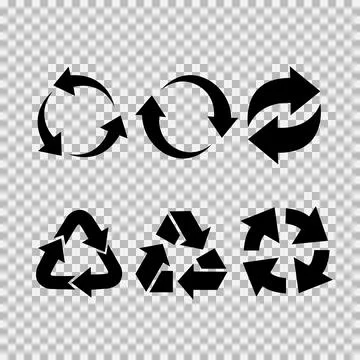 Recycling flat vector icons set. Arrows flat vector icons set Stock Illustration