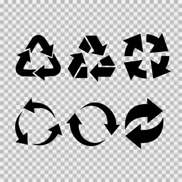 Recycling flat vector icons set. Arrows flat vector icons set Stock Illustration