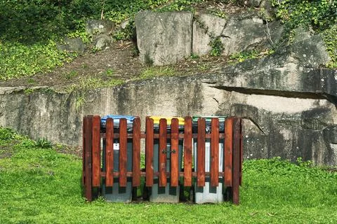 Recycling on the forest Stock Photos