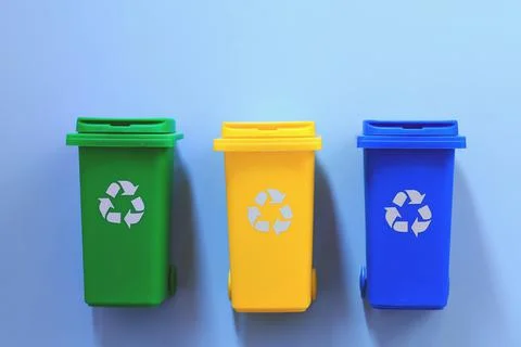 Recycling Garbage Bins. Waste Sorting Concept. Container for sorting waste Stock Photos