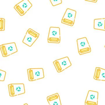 Recycling garbage can canteen vector seamless pattern Stock Illustration