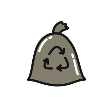 Recycling garbage doodle icon, vector illustration Stock Illustration
