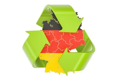 Recycling in Germany concept, 3D rendering Stock Illustration