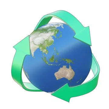 Recycling Globe Oceania Stock Illustration