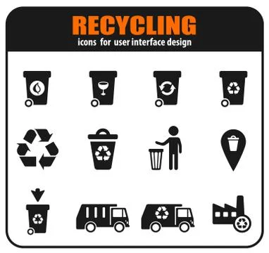 Recycling icon set Stock Illustration