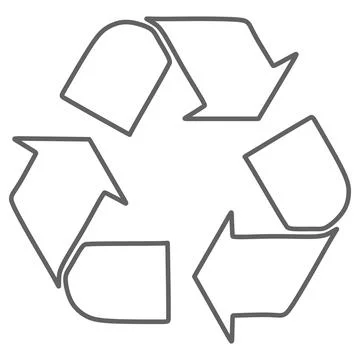 Recycling icon vector technology symbol. Outline vector element isolated on.. Stock Illustration