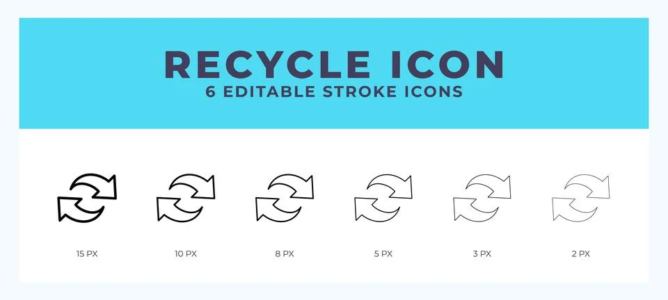 Recycling icon vector for web. And mobile app. Editable stroke outline icon. Stock Illustration