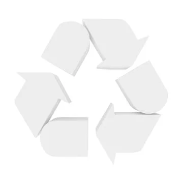 Recycling Icon on white background. 3d render Illustrazione stock