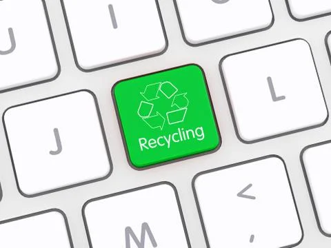 Recycling key on Computer Keyboard Stock Illustration