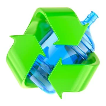 Recycling of large plastic bottles, concept. Gallon Plastic Water Bottle Co.. Stock Illustration