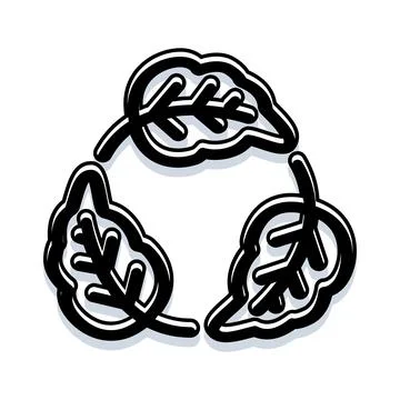Recycling leaves creating eco friendly circular economy symbol Stock Illustration